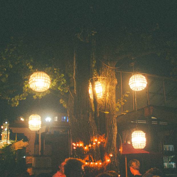 under the lanterns